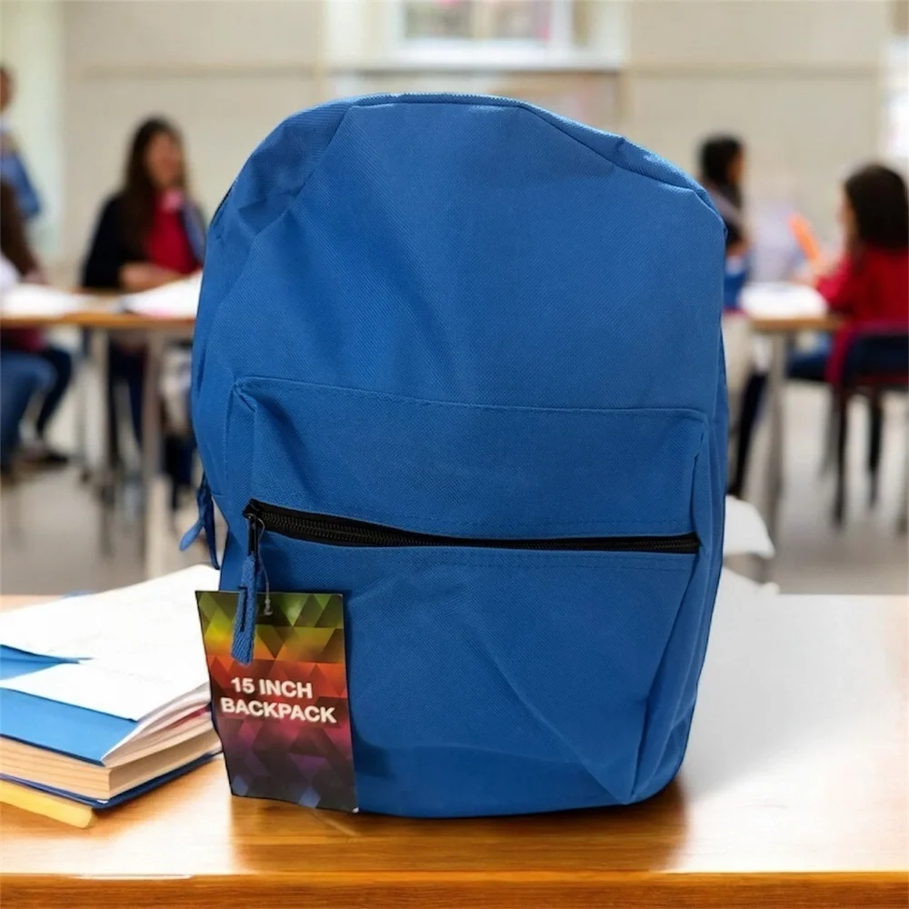 NWT Blue 15” Backpack Lightweight School Travel Daypack